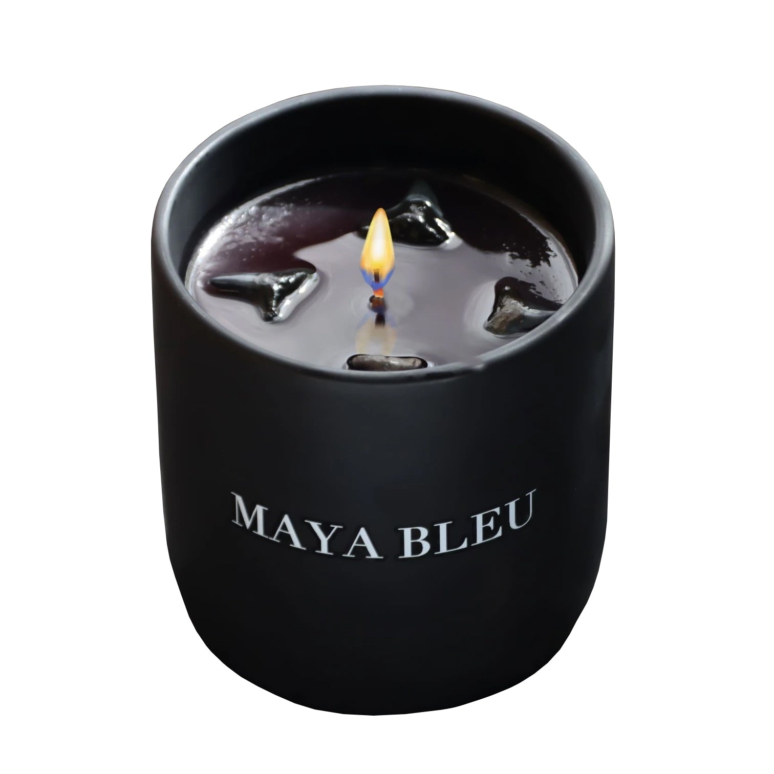Maya Bleu Black Sand Shark Tooth Candle Black