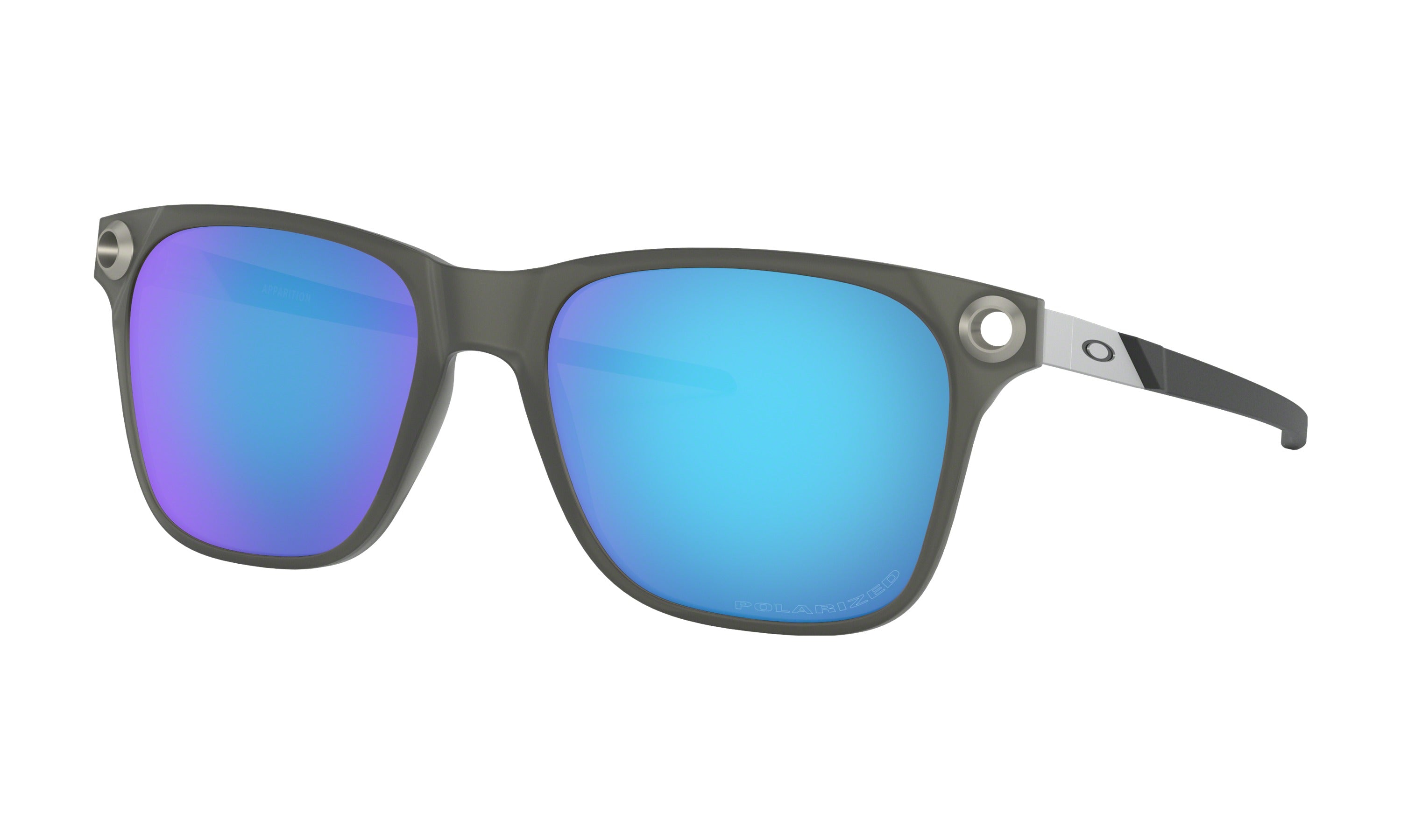 Oakley Polarized Apparition Sunglasses Satin Black Sapphire Iridium Square