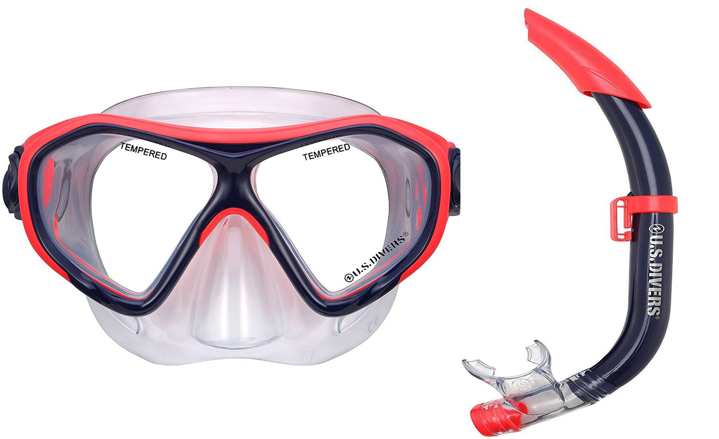 US Divers Dorado/Sea Breeze Junior Mask & Snorkel Set Psycho Red-Blueberry