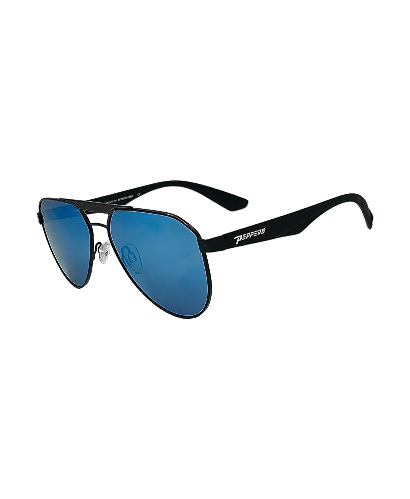 Peppers Top Gun Polarized Sunglasses Black BlueMirror