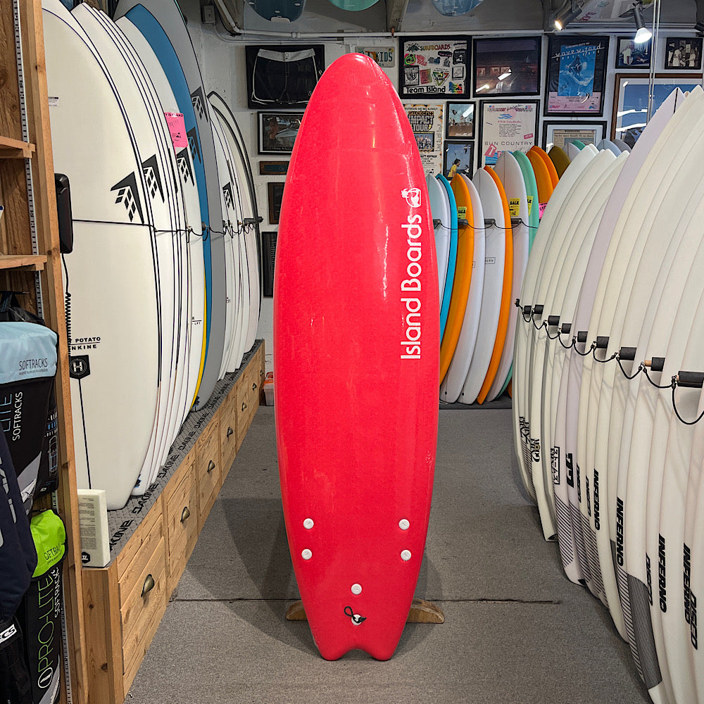 Island Water Sports Swallow Tail Softtop Surfboard Red 6ft6in