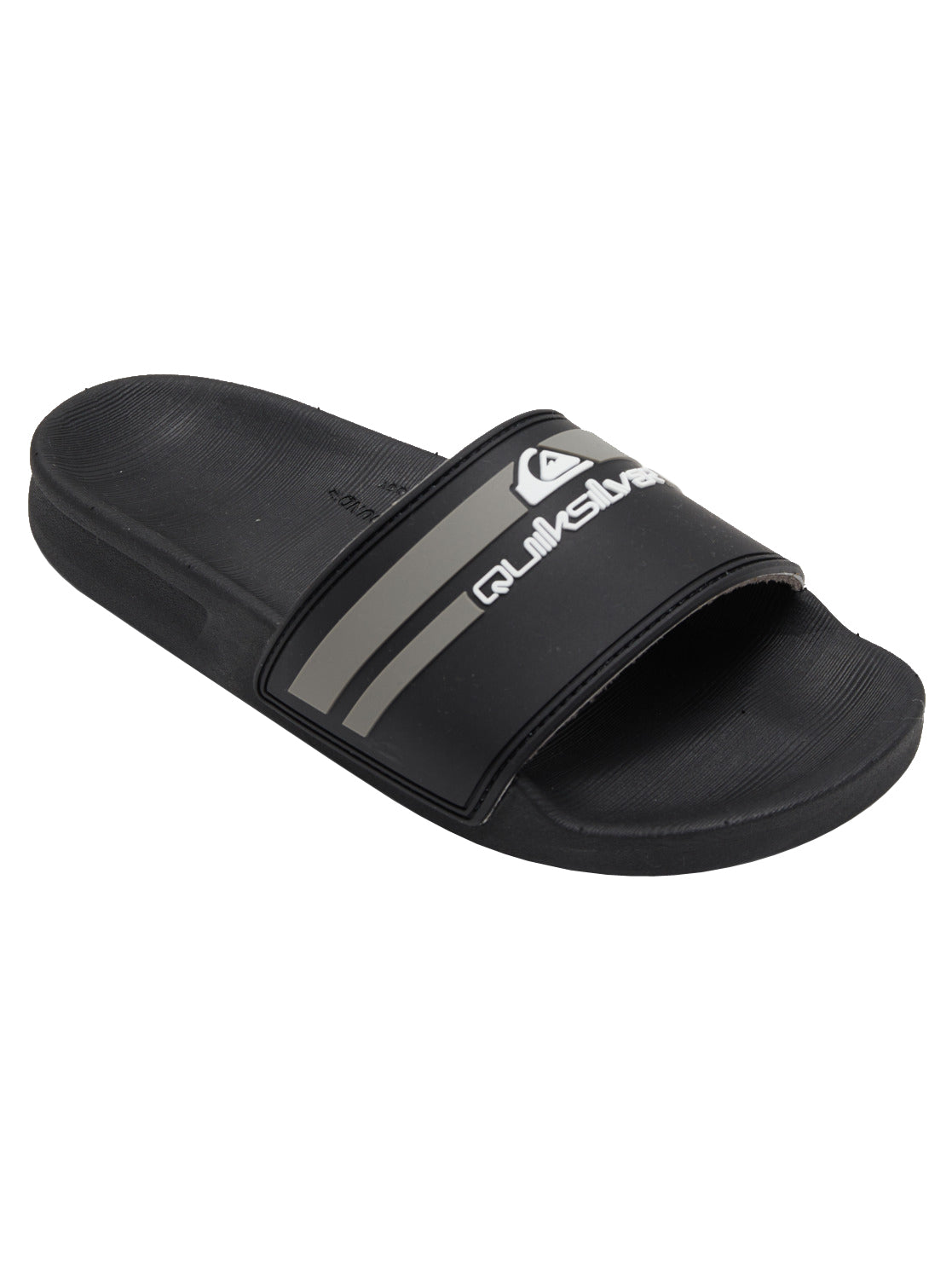 Quiksilver Rivi Slide Youth Sandal XKSK-Black-Grey-Black 12 C