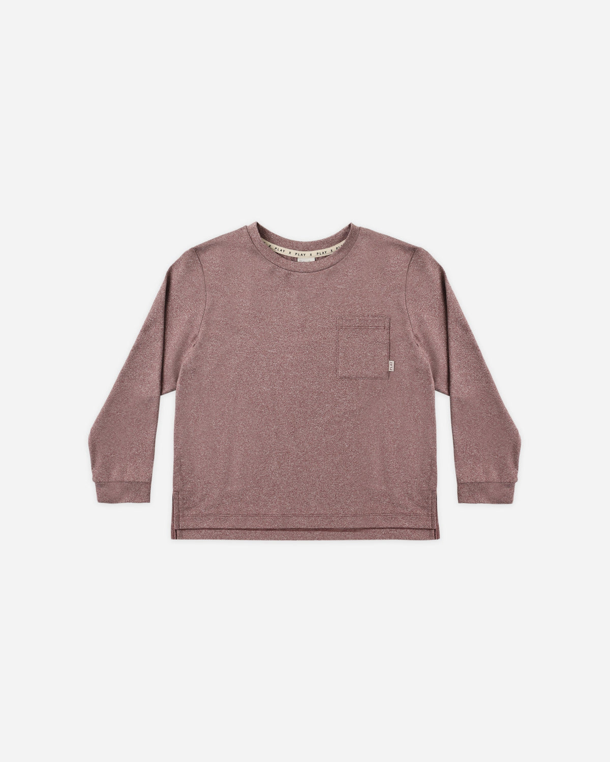 Rylee and Cru Long Sleeve Pocket Tee Heathered Mulberry 4-5Y