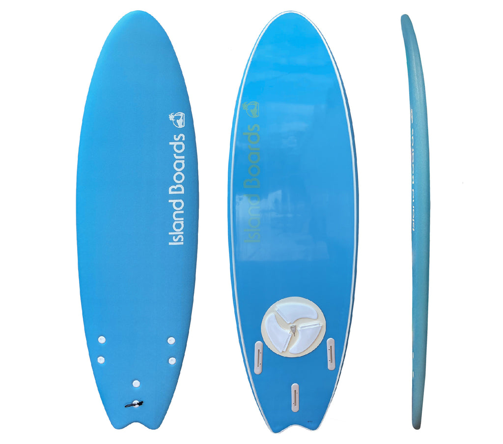 Island Water Sports Swallow Tail Softtop Surfboard Azure Blue-Azure Blue 5ft6in