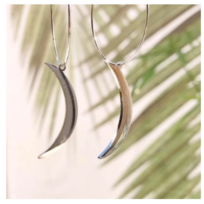 Salty Cali Crescent Moon Hoop Earring Silver OS 925Silver