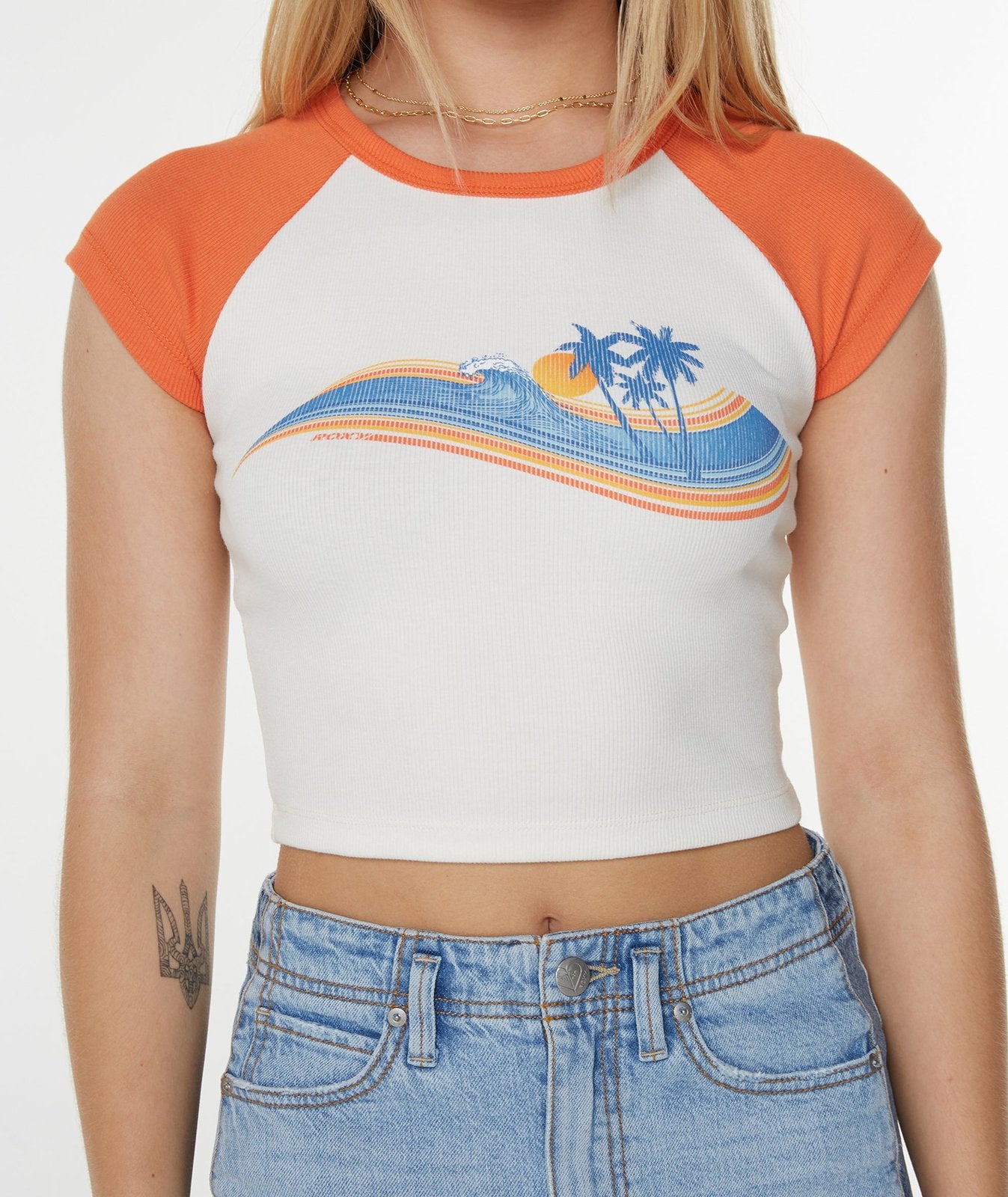 Roxy Wave Stripe Tee NTG L