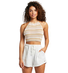 Roxy Day Dreamer Knit Cropped Top TEH3 M