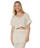 ROXY SEA SWIRL CRCHET TEE TEC0 M