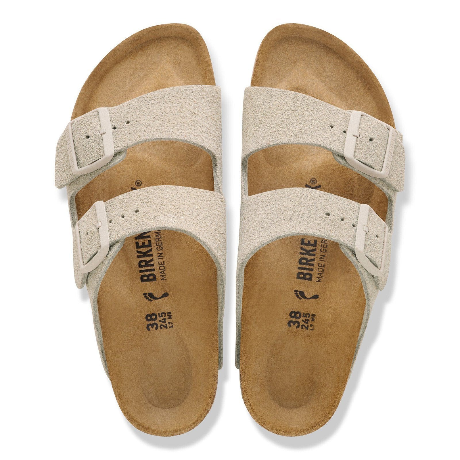 Birkenstock Arizona Womens Sandal Suede-Oyster 6