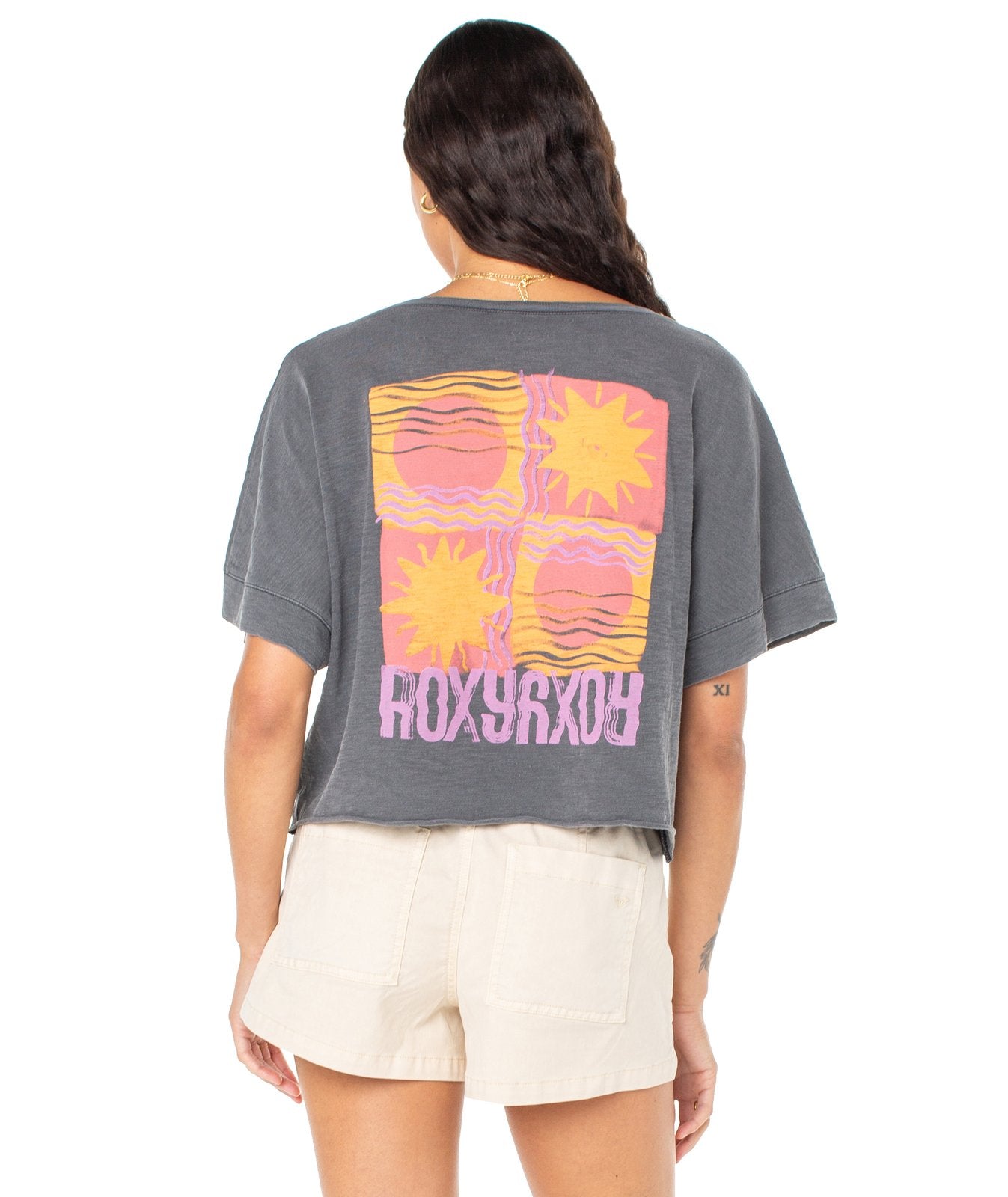 Roxy Sun Stamps Cropped SS Tee KTA0 S