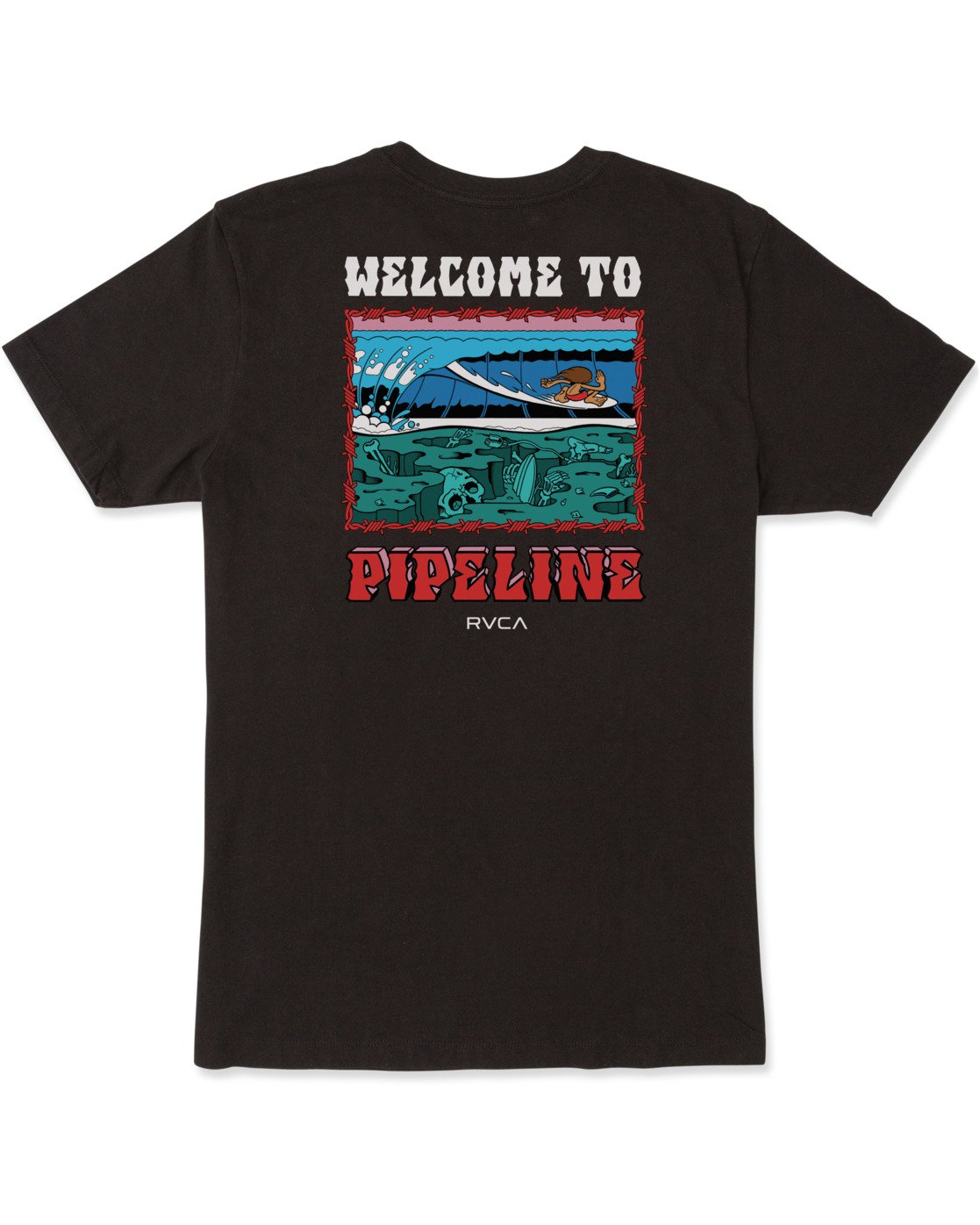 RVCA Welcome To Pipe SS Tee BLK XL