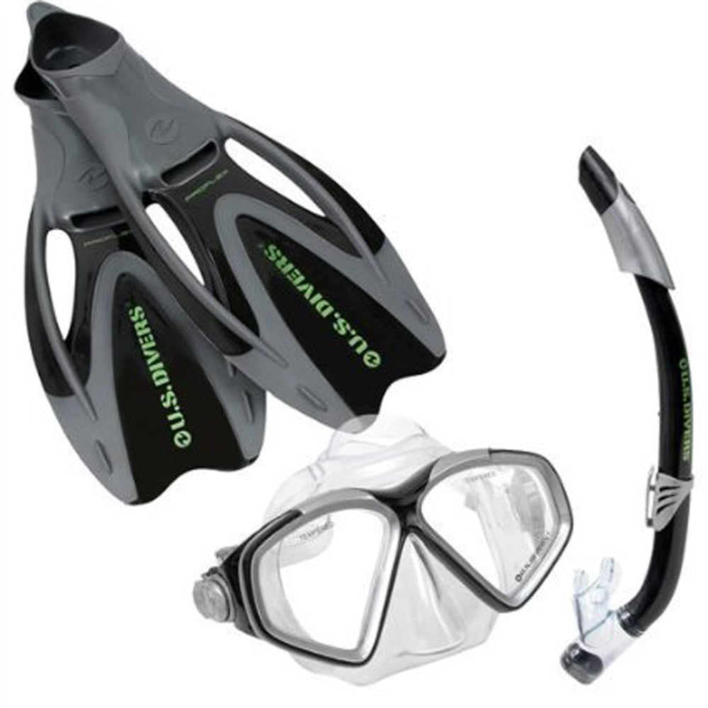 US Divers Cozumel/Seabreeze Mask and Snorkel Set Black