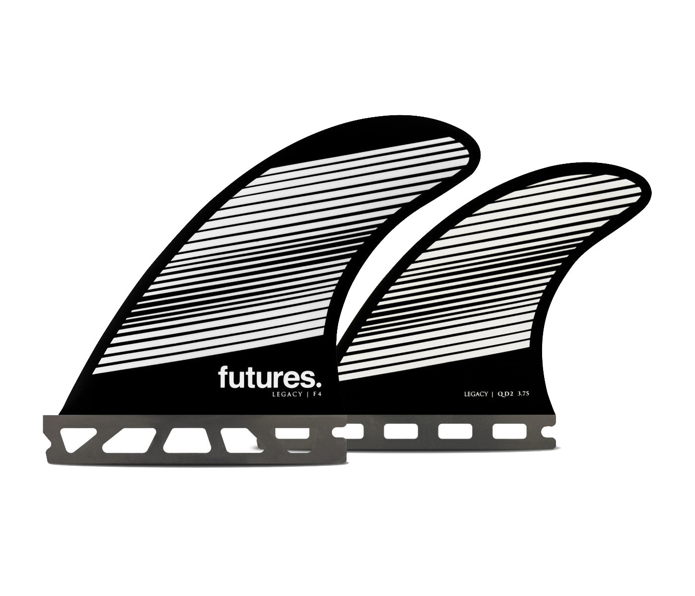 Future Fins F4 Legacy Quad Fin Set Gray-Black S
