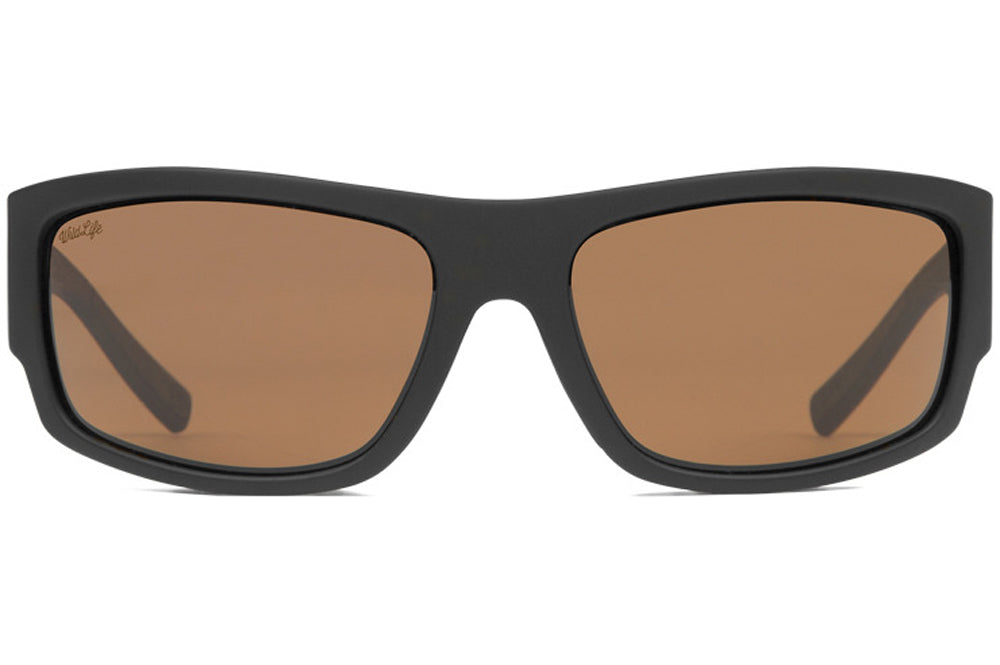 Von Zipper Semi Polarized Sunglasses Black Satin Wildlife Bronze PSZ