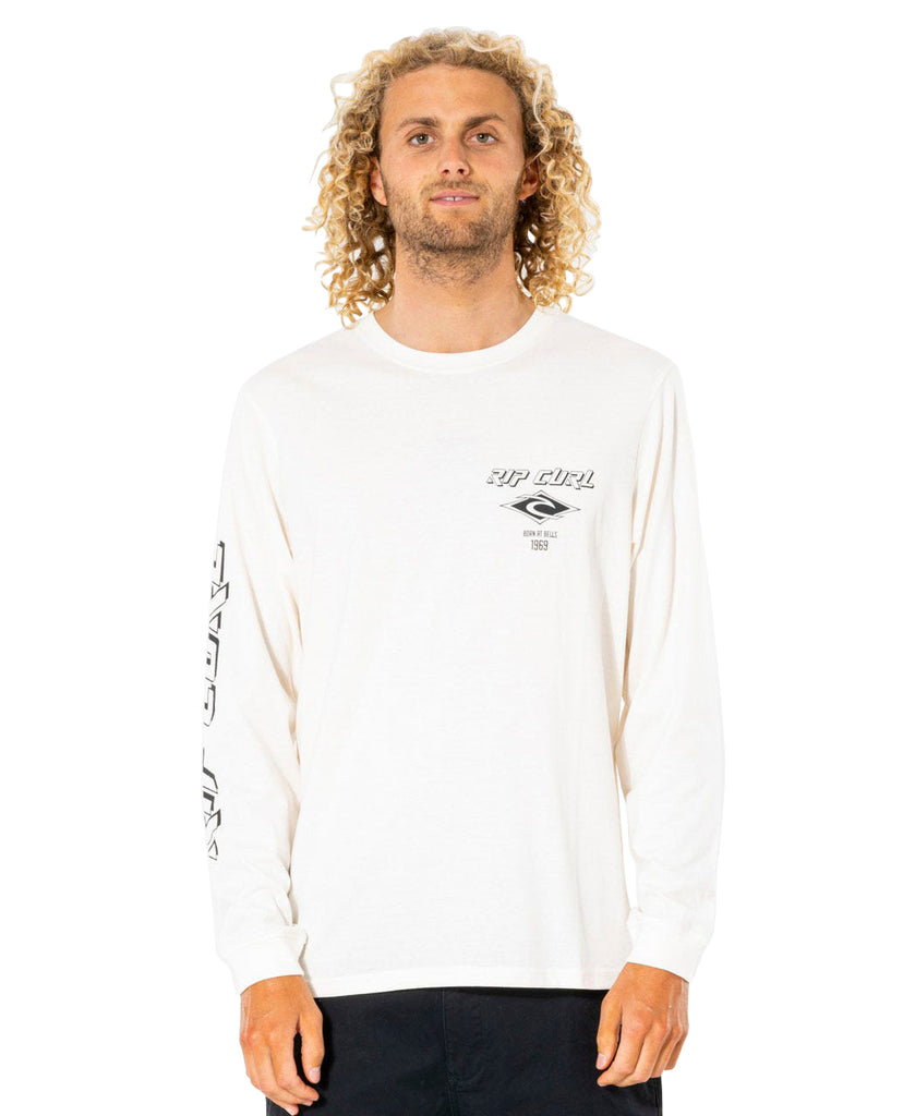 RIP CURL FADE OUT ICON LS TEE Bone XL
