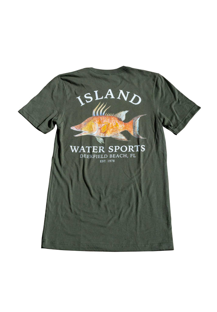 Island Water Sports Hogfish SS Tee MilitaryGreen L
