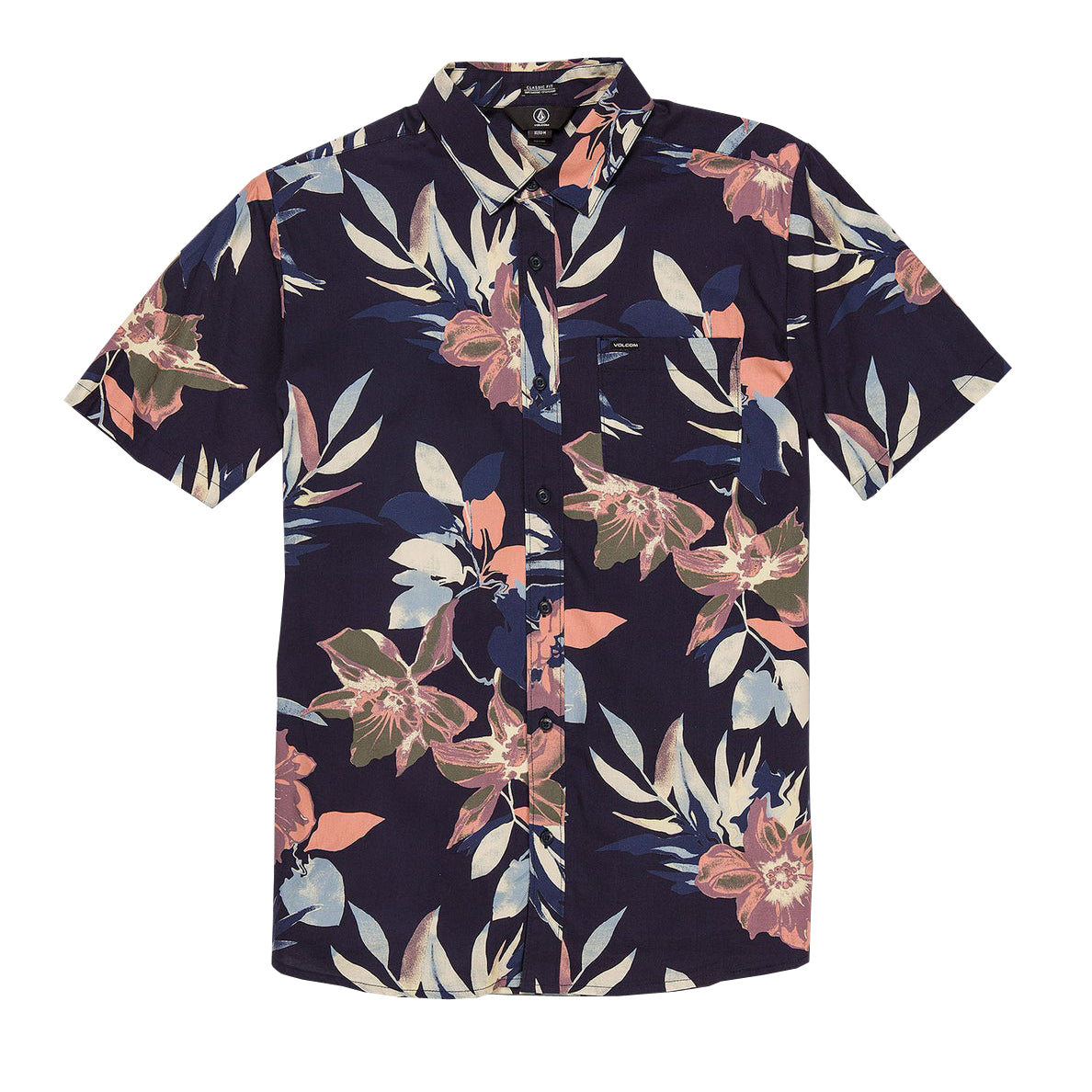 Volcom Marble Floral SS Woven NVY S
