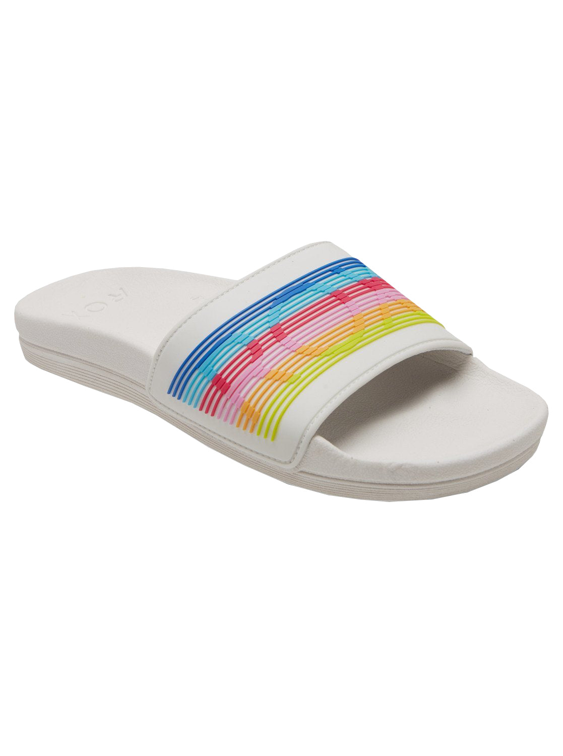 Roxy Slippy LX Womens Sandal TRW-White-Rainbow 8