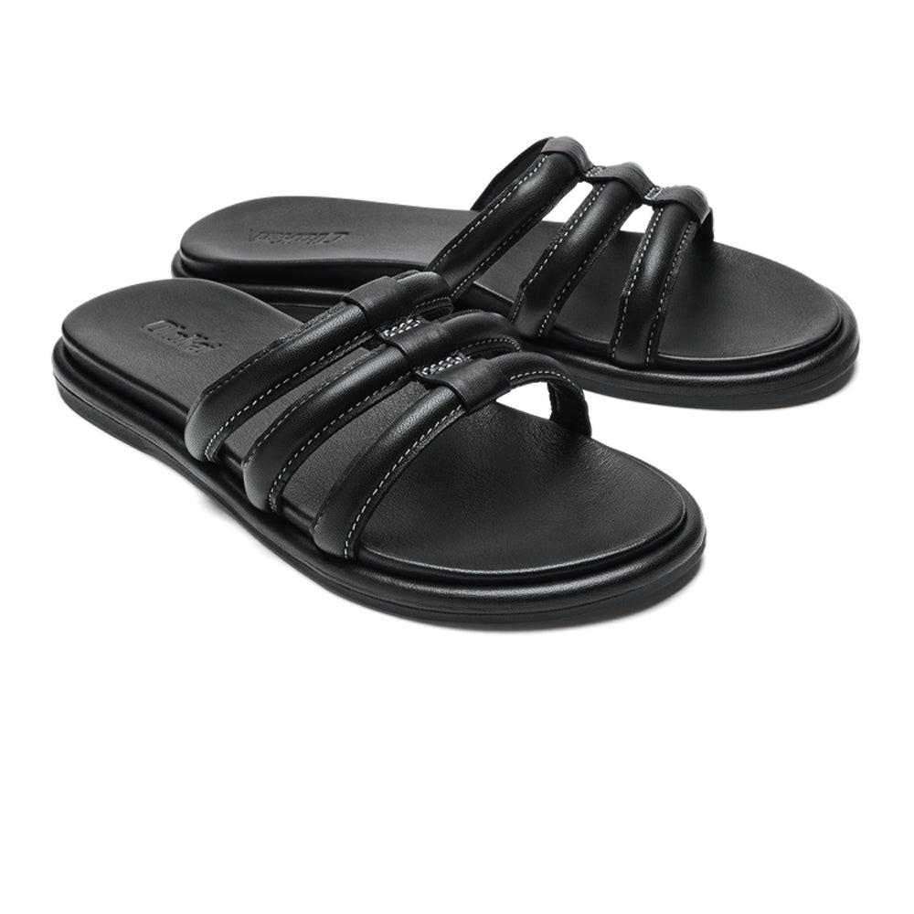 Olukai Tiare Slide Womens Sandal 4040-Black-Black 10