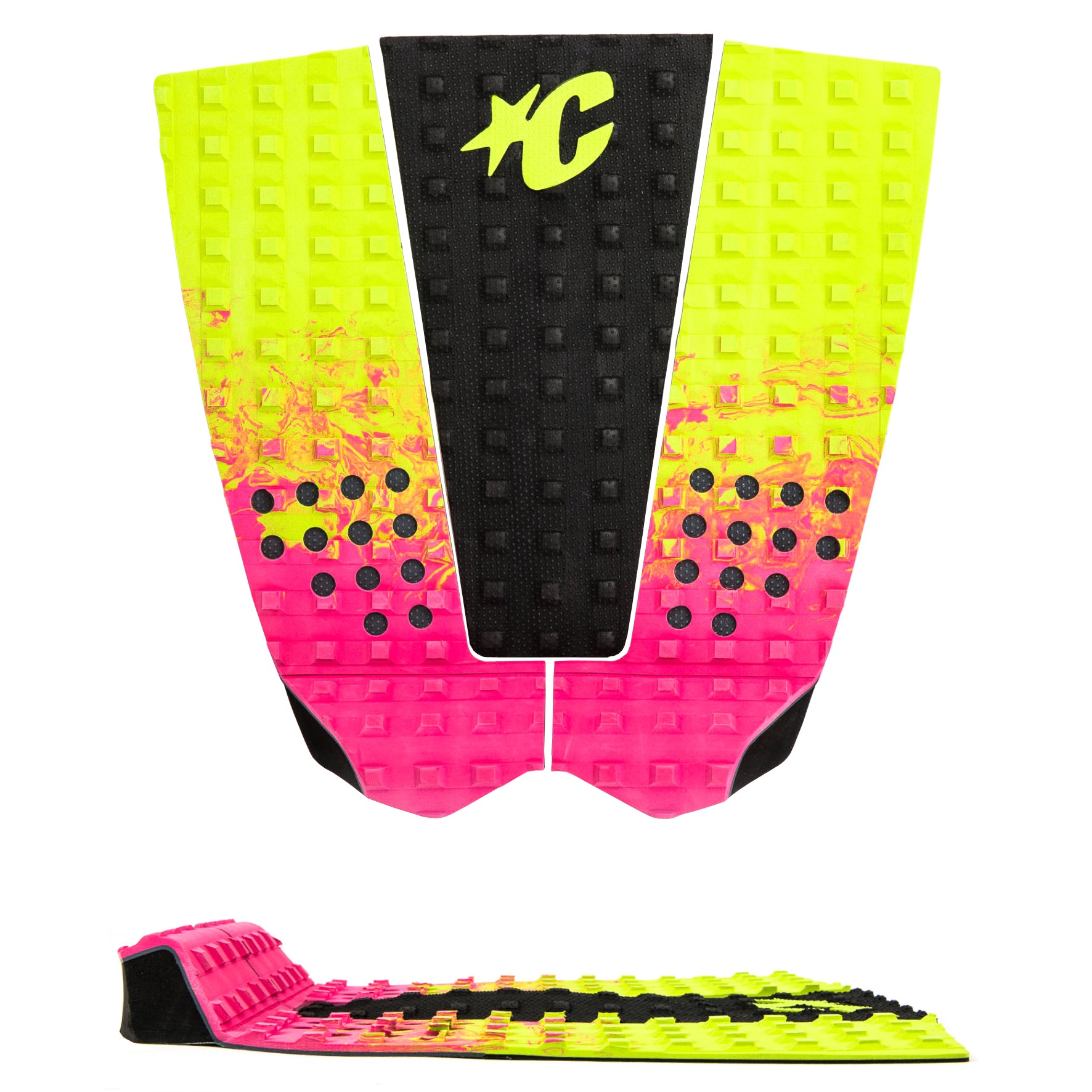 Creatures of Leisure Italo Ferreira Traction Pad Pink Fade Lime-Black