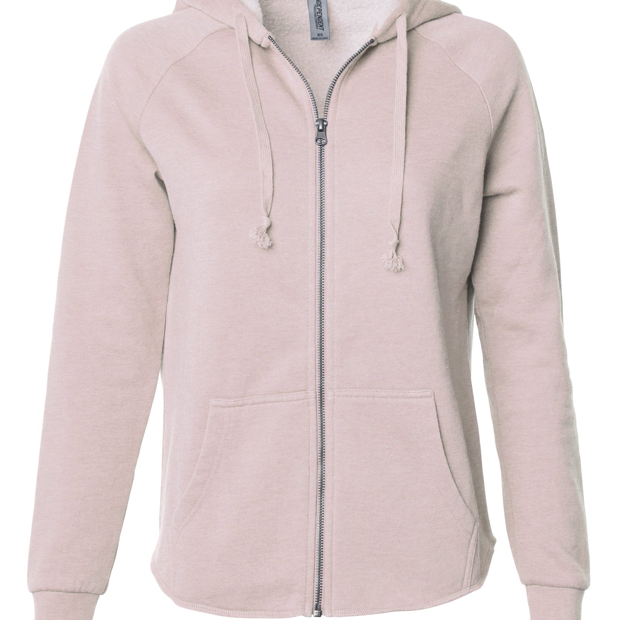 Independent Trading Co CA Wave Wash Zip Blank Hood Blush XS