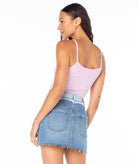 Roxy Palm Stripe Ribbed Cropped Tank MOA S