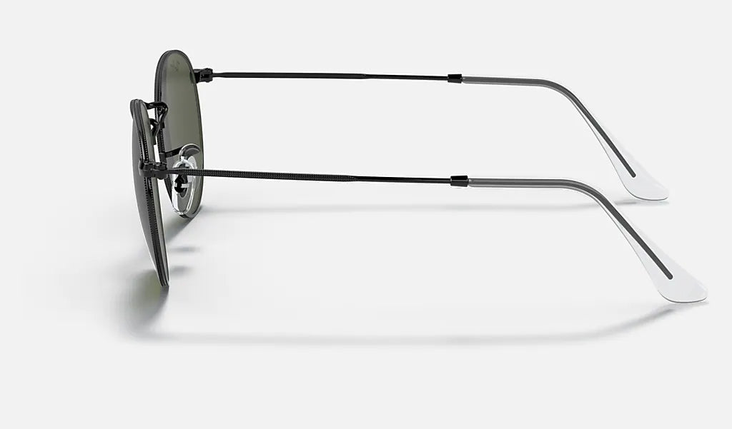 Ray Ban Round Metal Polarized Sunglasses Black G-15Green Round