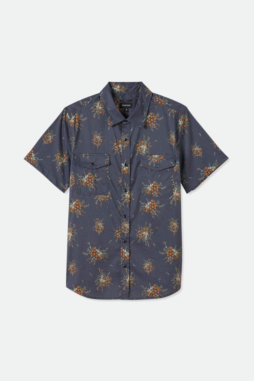 Wayne Stretch S/S Woven Shirt - Ombre Blue Wild Floral.
