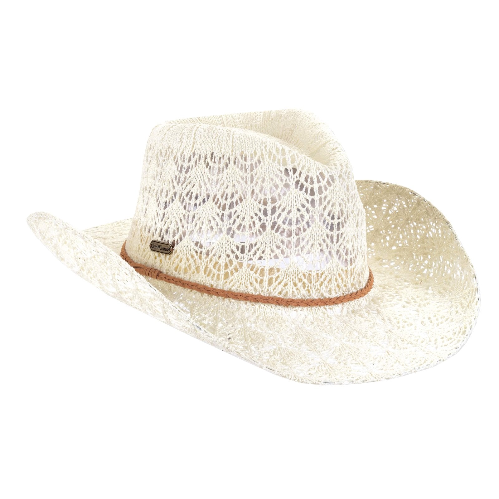 Sun N Sand Western Hat Mix IvoryPolyKnit 3.5