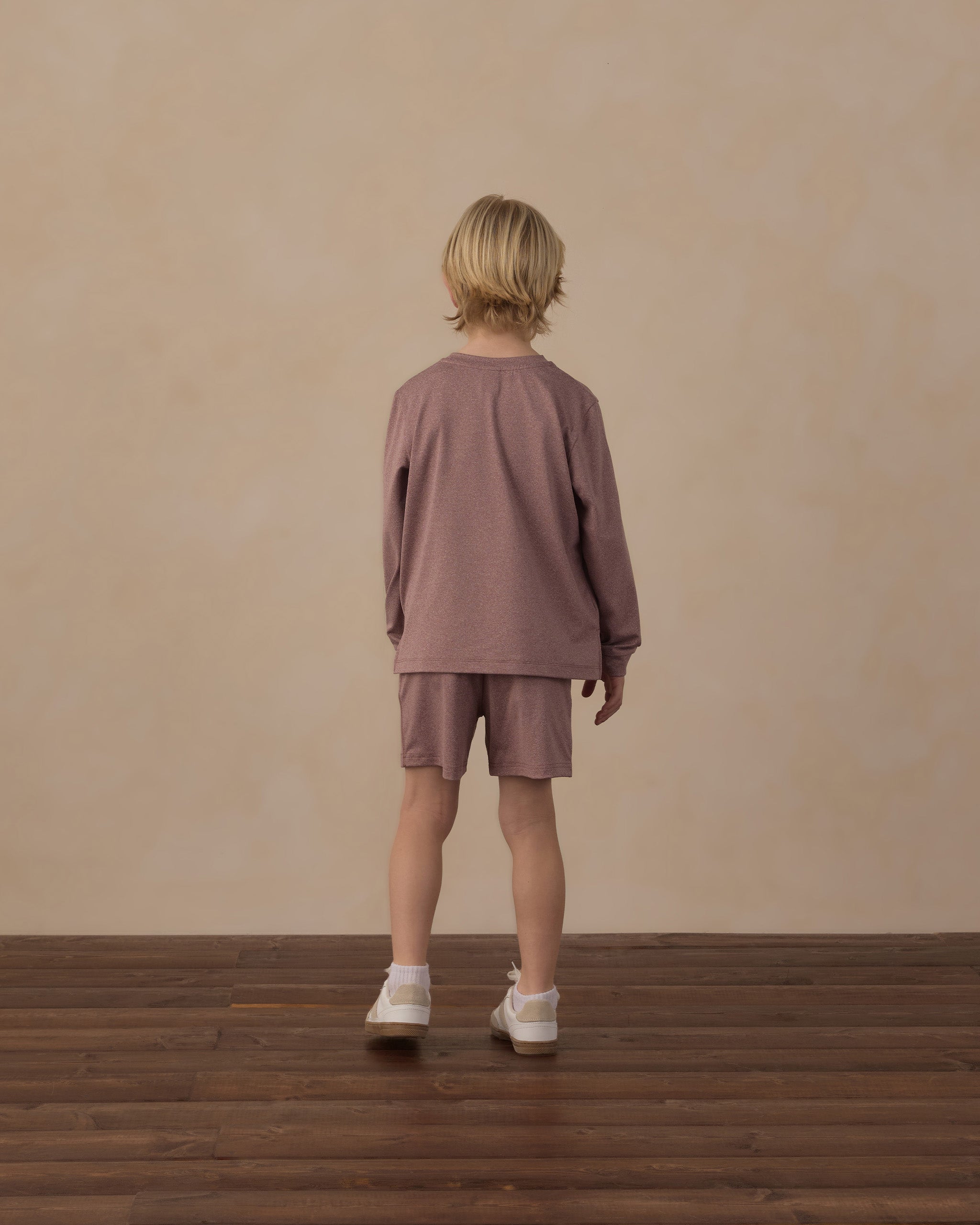 Rylee and Cru Long Sleeve Pocket Tee Heathered Mulberry 6-7Y