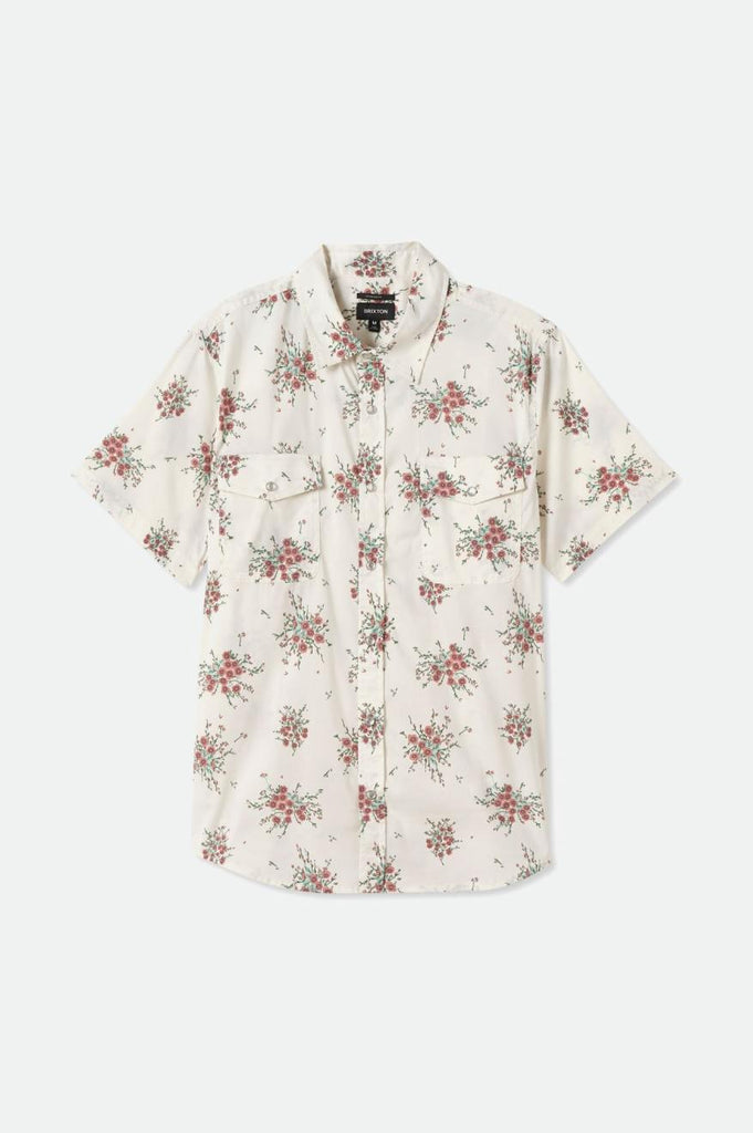 Wayne Stretch S/S Woven Shirt - Off White Wild Floral.