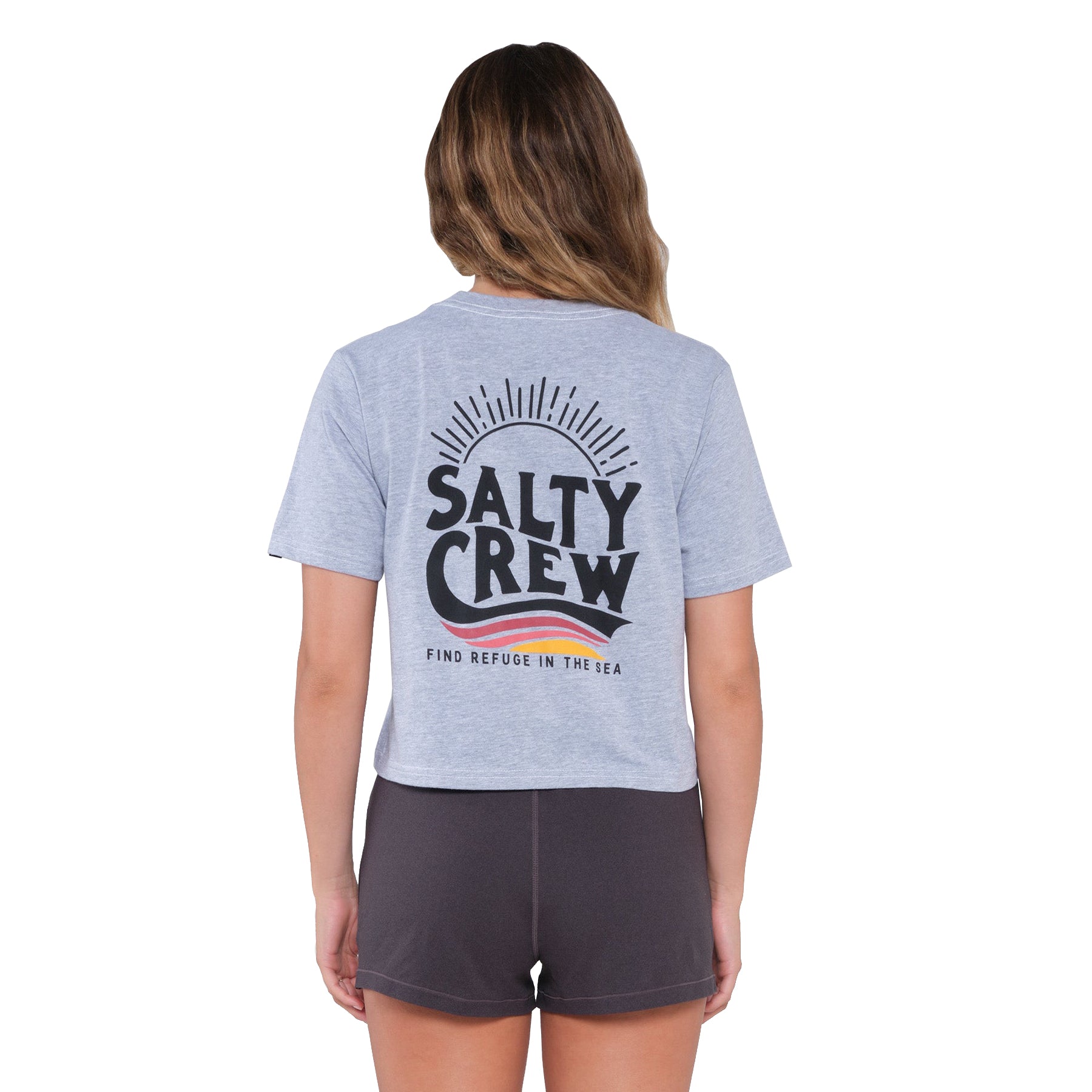 Salty Crew The Wave Crop Tee  AthleticHeather XS