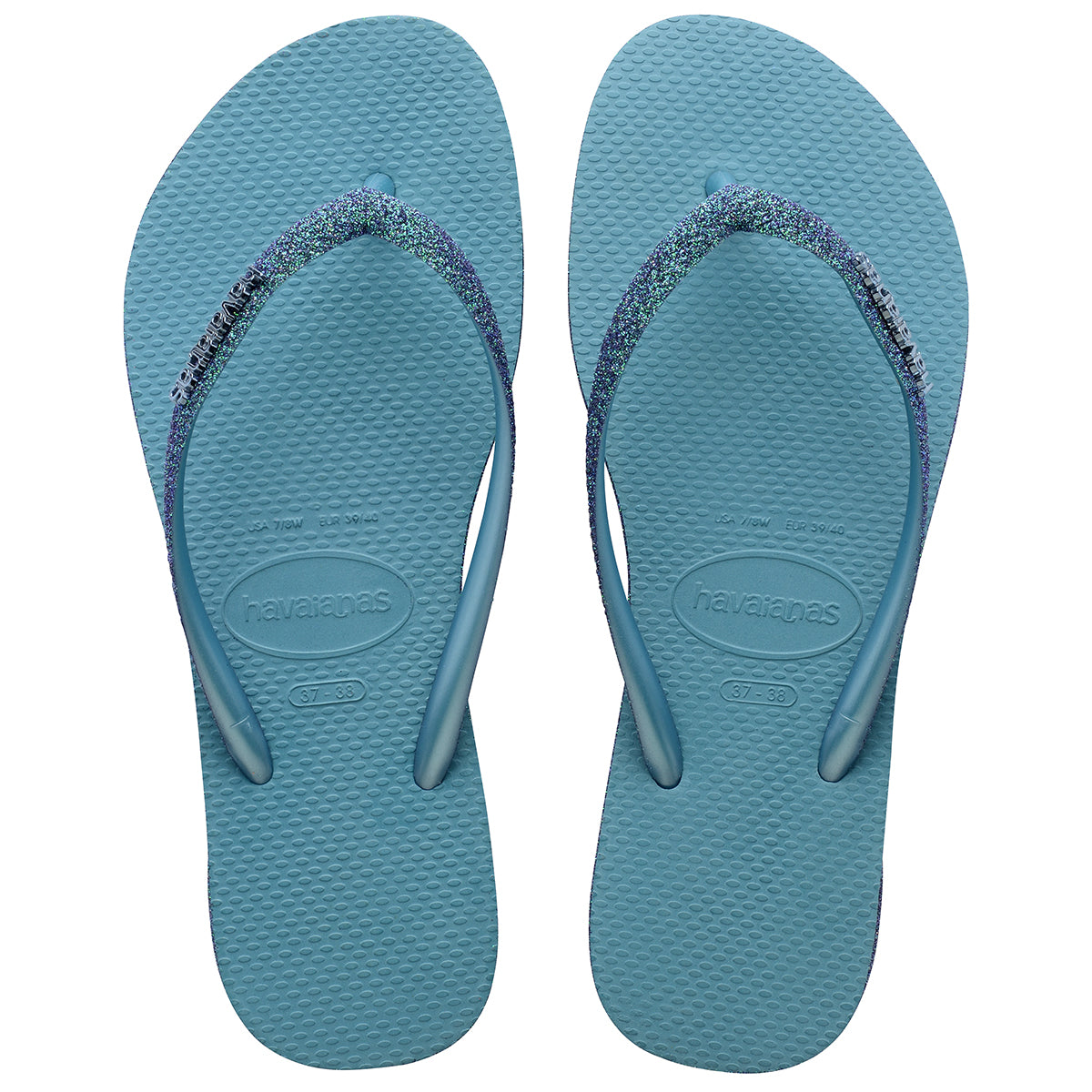 Havaianas Slim Sparkle 2 Womens Sandal 1671-Nautical Blue 6