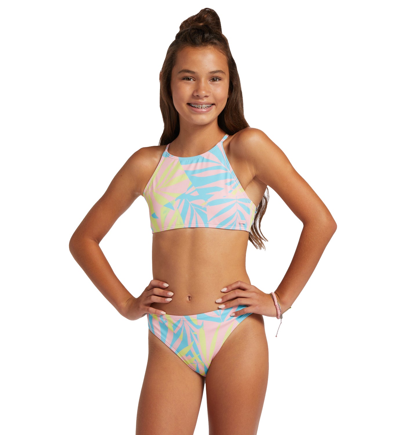 Roxy Palms Colors Crop Top Bikini Set GEB7 8
