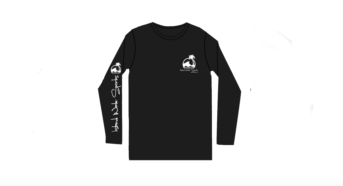 Island Water Sports Script L/S Tee Black-White XXL