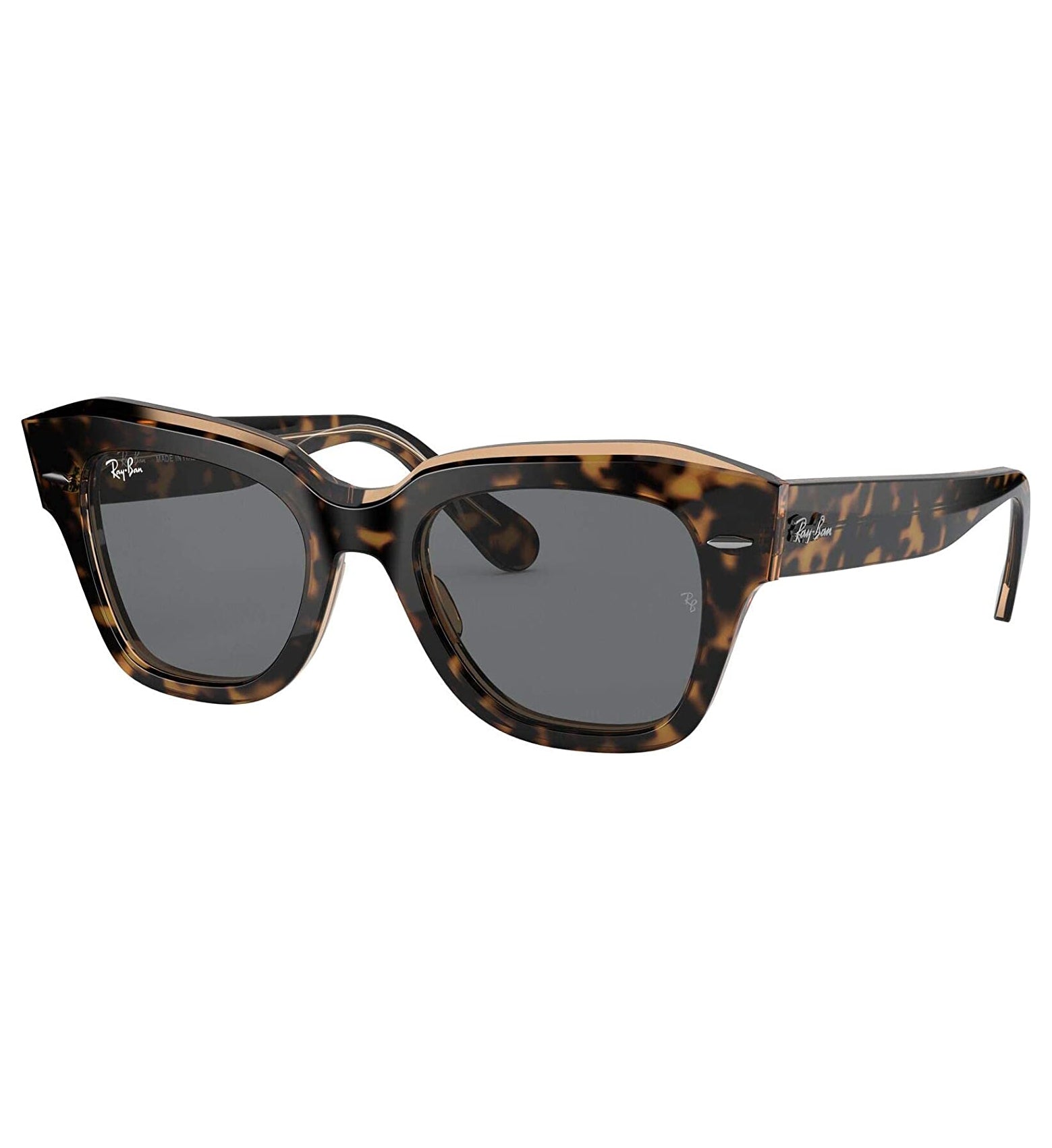Ray Ban State Street Sunglasses BrownTortoise DarkGrey Oversized