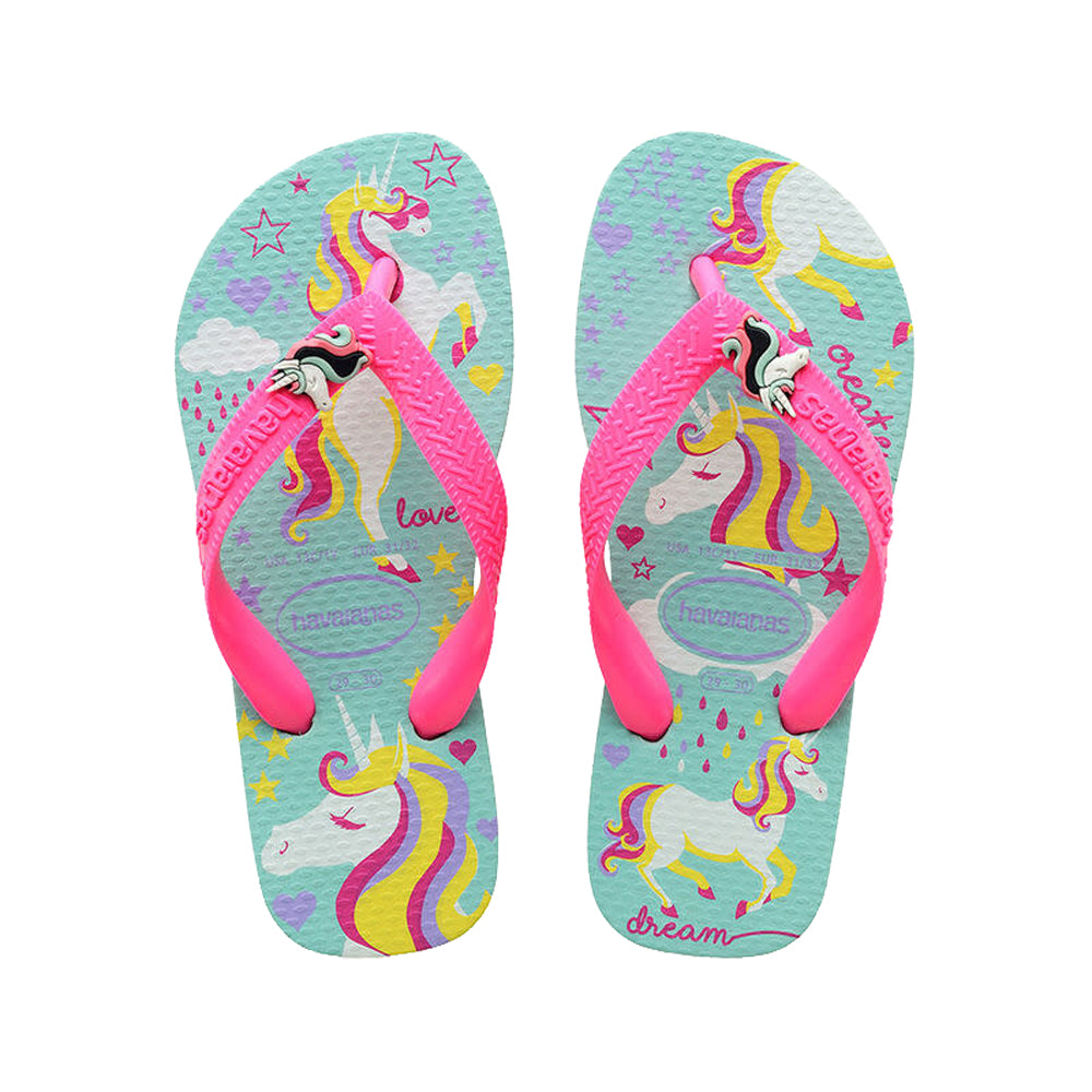 Havaianas Fantasy Girls Sandal 9548-Ice Blue-Shocking Pink 3 Y