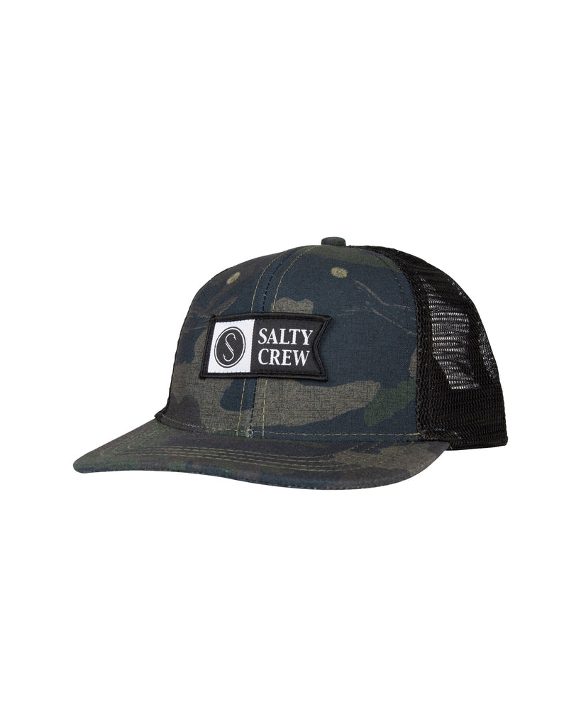 Salty Crew Pinnacle  Boys Retro Trucker Hat Camo One size