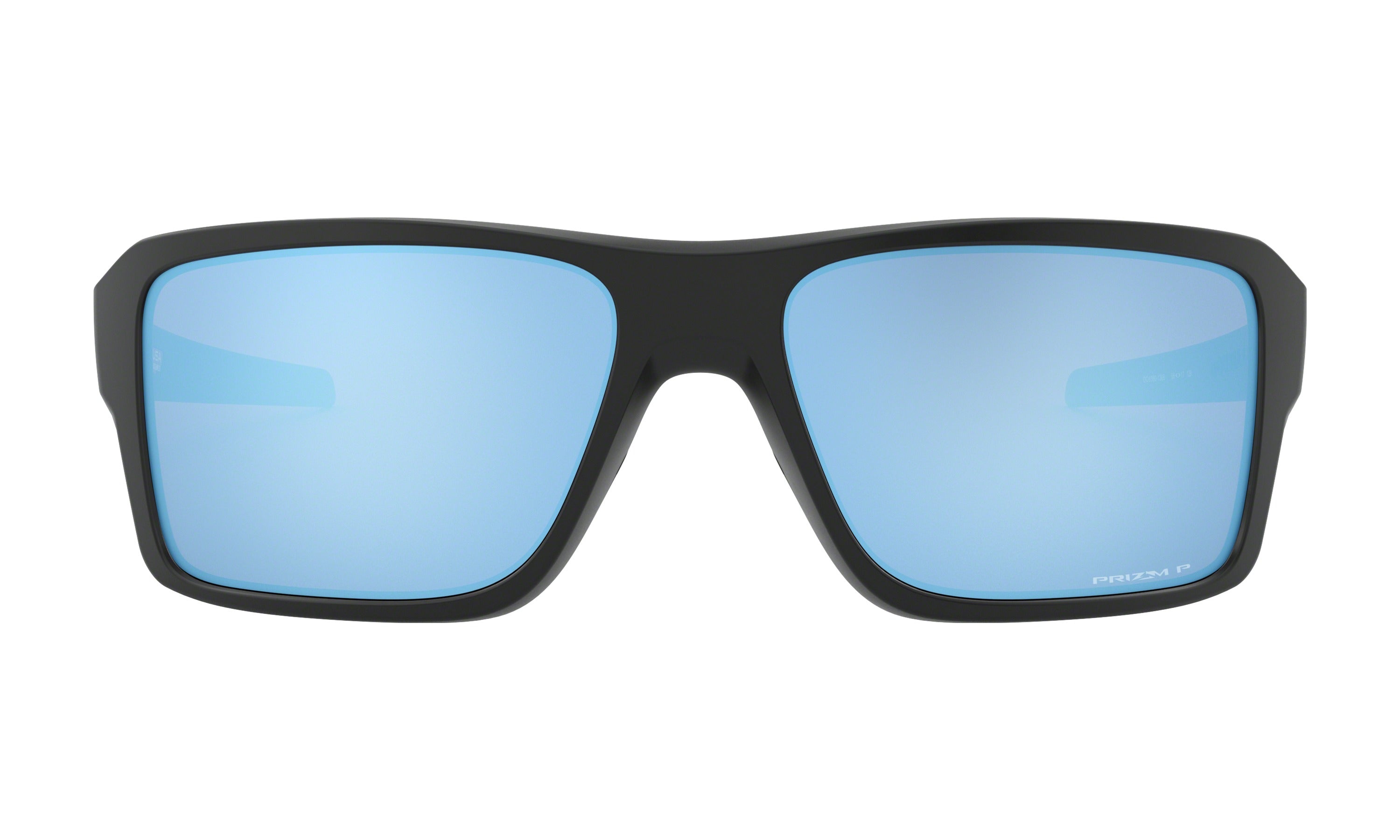 Oakley Double Edge Polarized Sunglasses Matte Black Prizm Deep Water Square