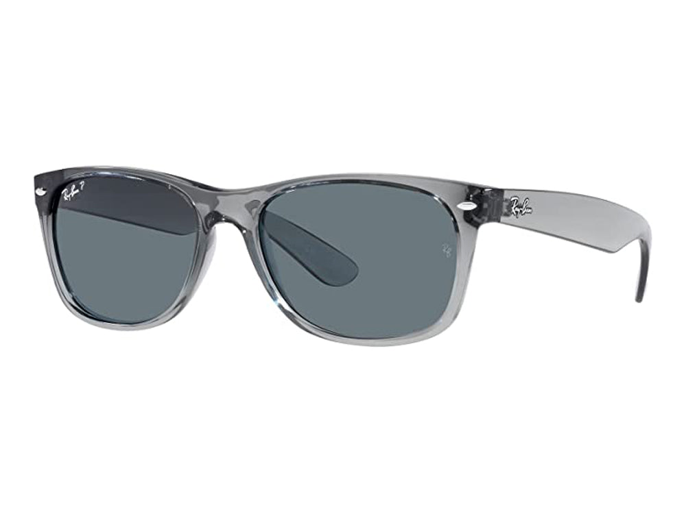 Ray Ban New Wayfarer Polarized Sunglasses TransparentGrey DkBlue Wayfarer