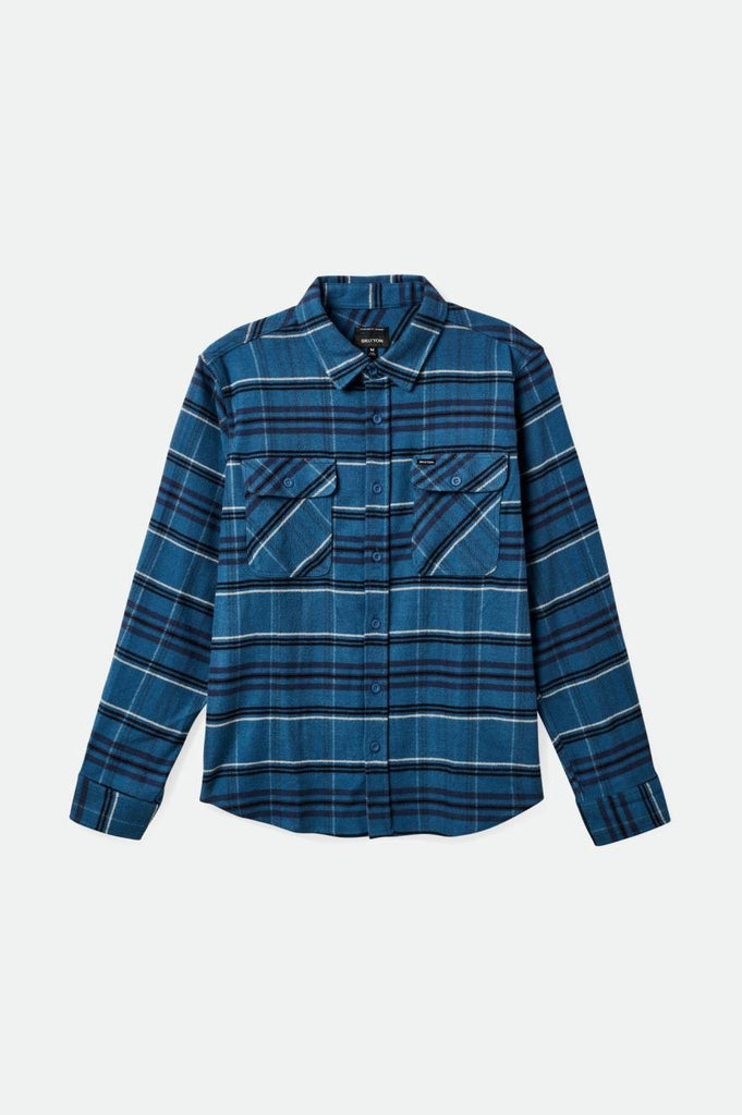 Bowery Stretch Water Resistant Flannel - Ocean Blue/Washed Navy/Mineral Grey.
