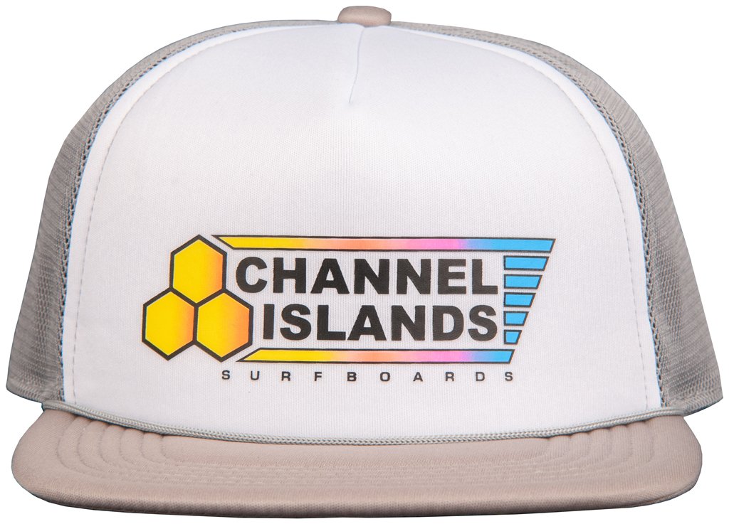 Channel Islands Surfboards Fade Flag Trucker Hat 060-Grey One Size
