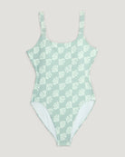 Free Fly Women's Wavebound One Piece Suit Sea Scallop Print Ocean Mist M