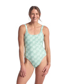 Free Fly Women's Wavebound One Piece Suit Sea Scallop Print Ocean Mist M
