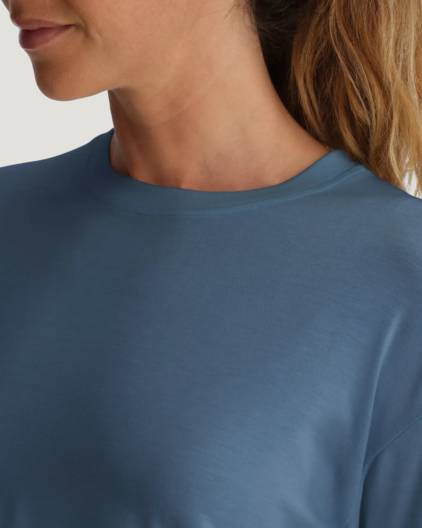 Free Fly Bamboo Shade Crossover Long Sleeve Pacific Blue S