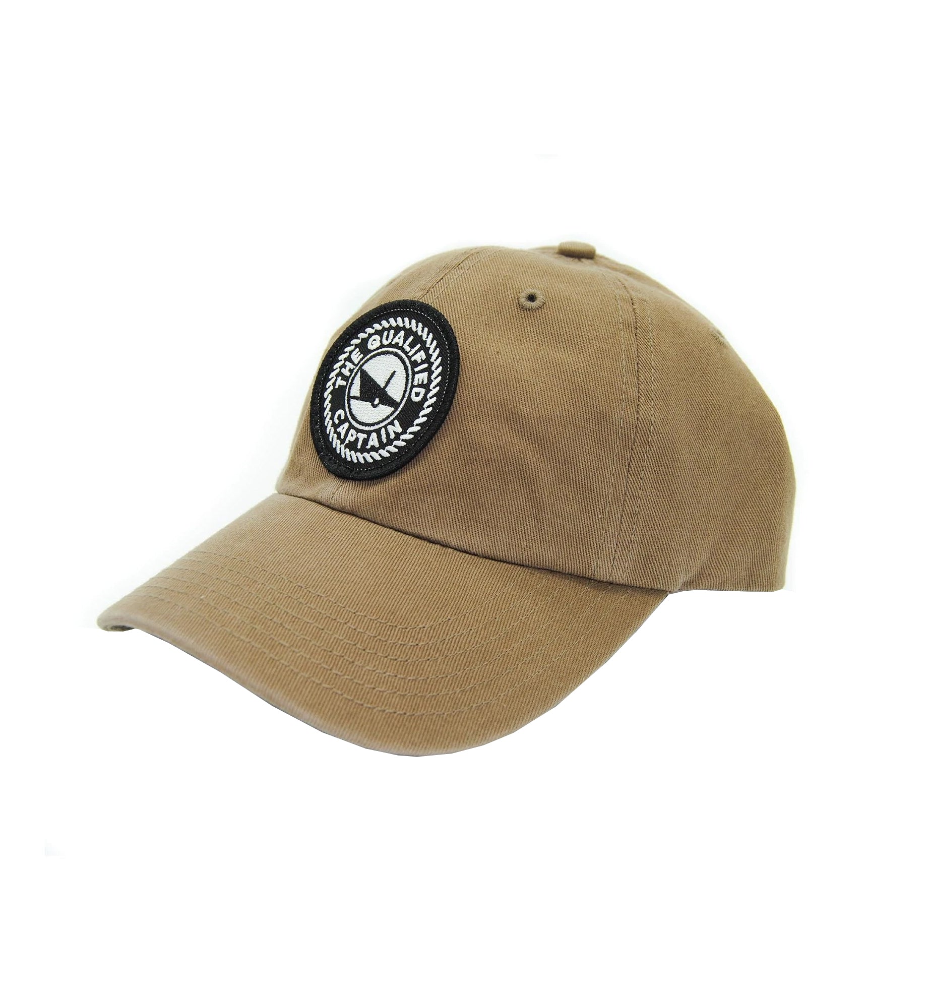 The Qualified Captain TQC Embroidered Patch Dad Hat Driftwood OS