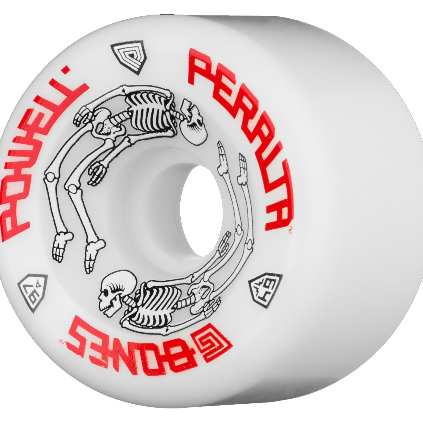 Powell Peralta G Bones Skateboard Wheels White 64mm