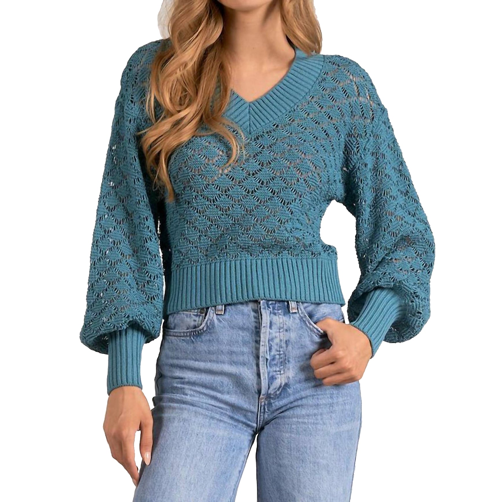 Elan Brie Sweater  Peacock S