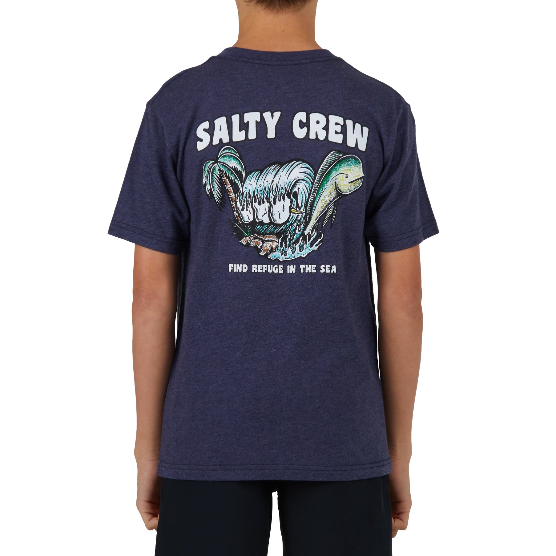 Salty Crew Shaka Boys SS Tee NavyHeather S