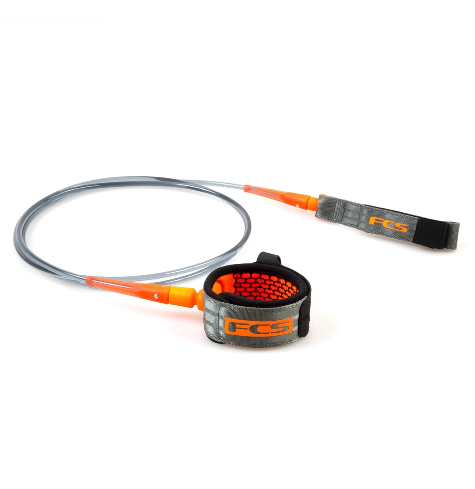 FCS Essential All Round Leash Charcoal-Blood Orange 8ft0in